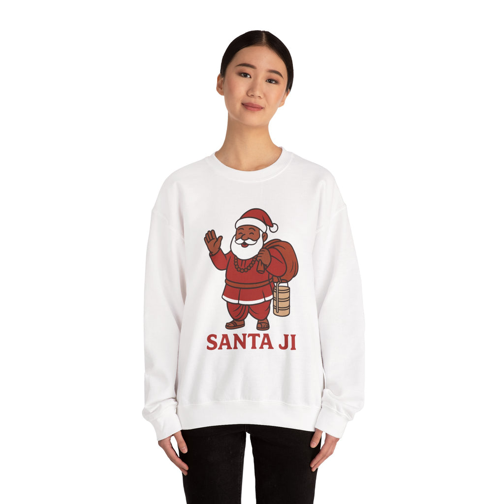 Santa Ji illustration crewneck sweatshirt | South Asian Santa holiday design