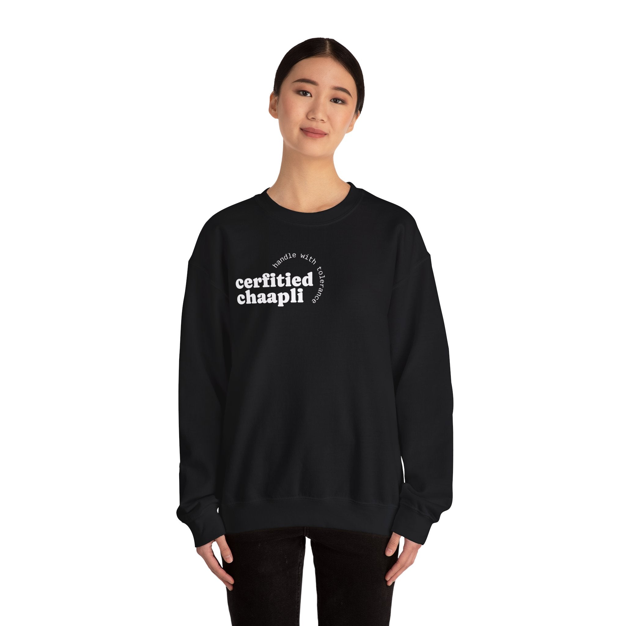 Certified Chaapli Crewneck Sweatshirt | minimal text design