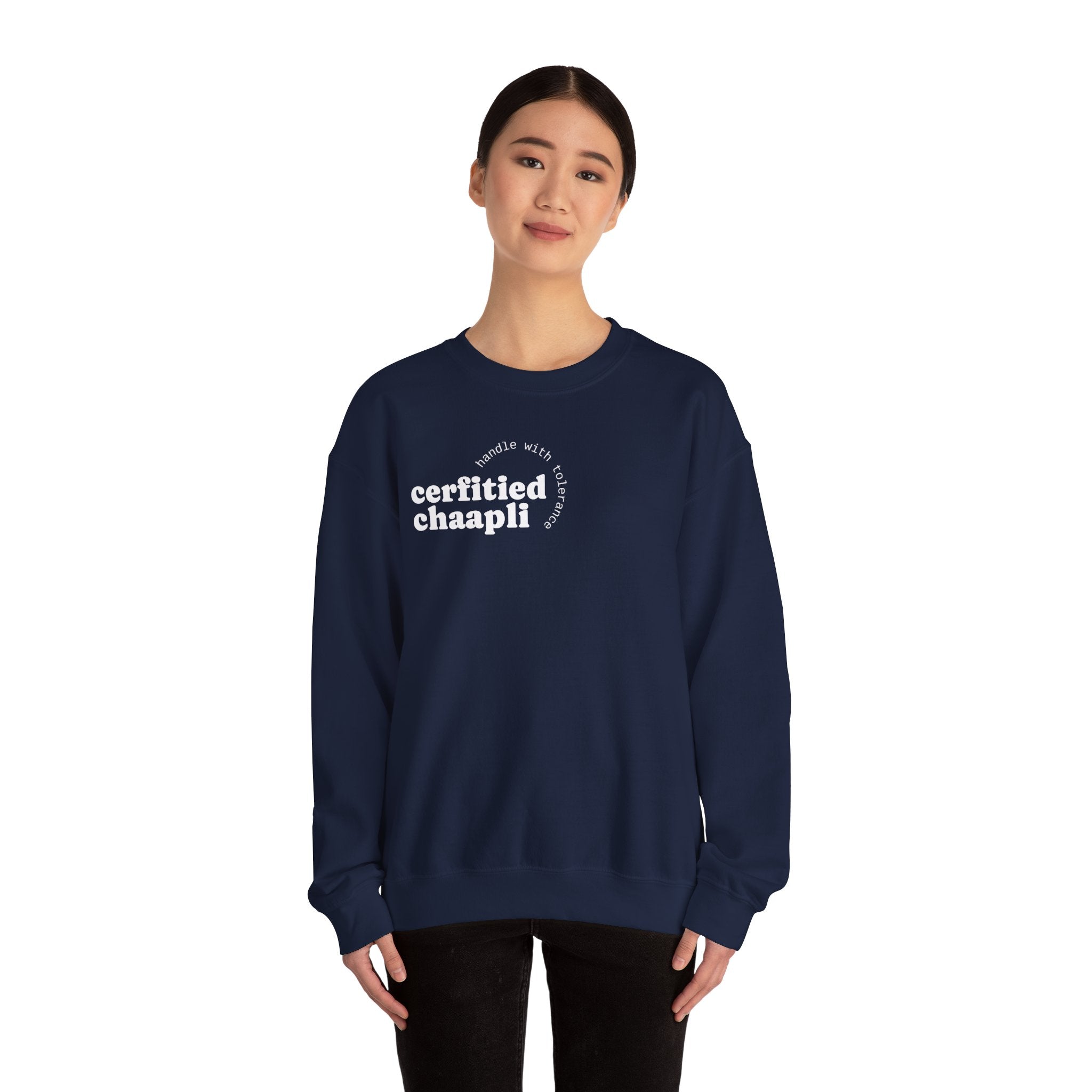 Certified Chaapli Crewneck Sweatshirt | minimal text design