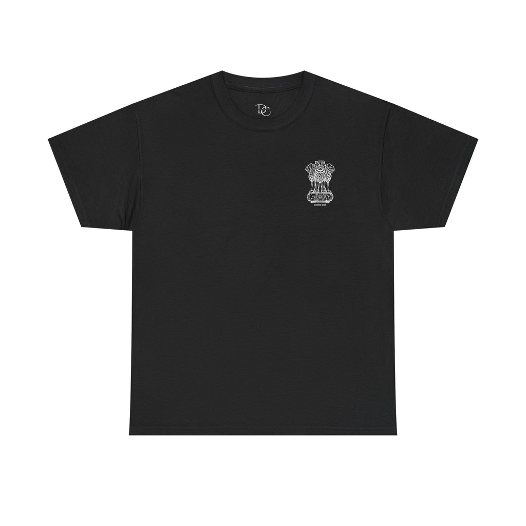 Proudly Indian Tee | Ashoka Lion Emblem Back Print