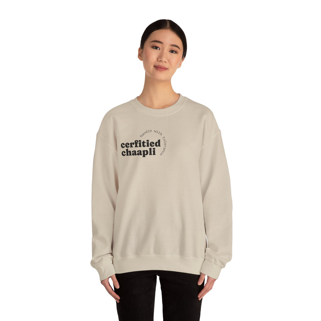 Certified Chaapli Crewneck Sweatshirt | minimal text design