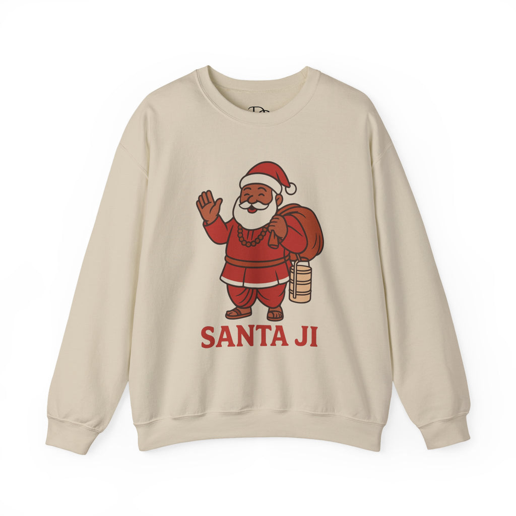 Santa Ji illustration crewneck sweatshirt | South Asian Santa holiday design